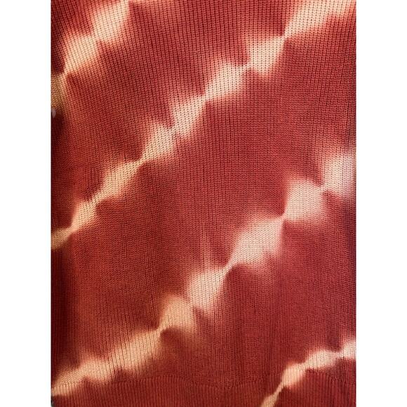 Simply Vera Red Tie Dye Boat Neck Long Cinched Sleeve Knit Sweater Women Sz S - Picture 5 of 7